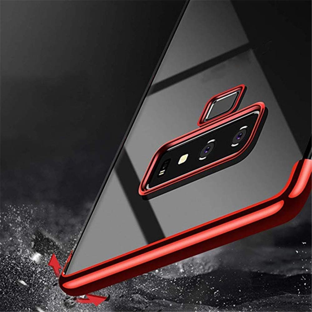 Slim Shock Clear TPU Plating Case Cover for Samsung Galaxy Note 9- Red Slim Shock Clear TPU Plating Case Cover for Samsung Galaxy Note 9- Red