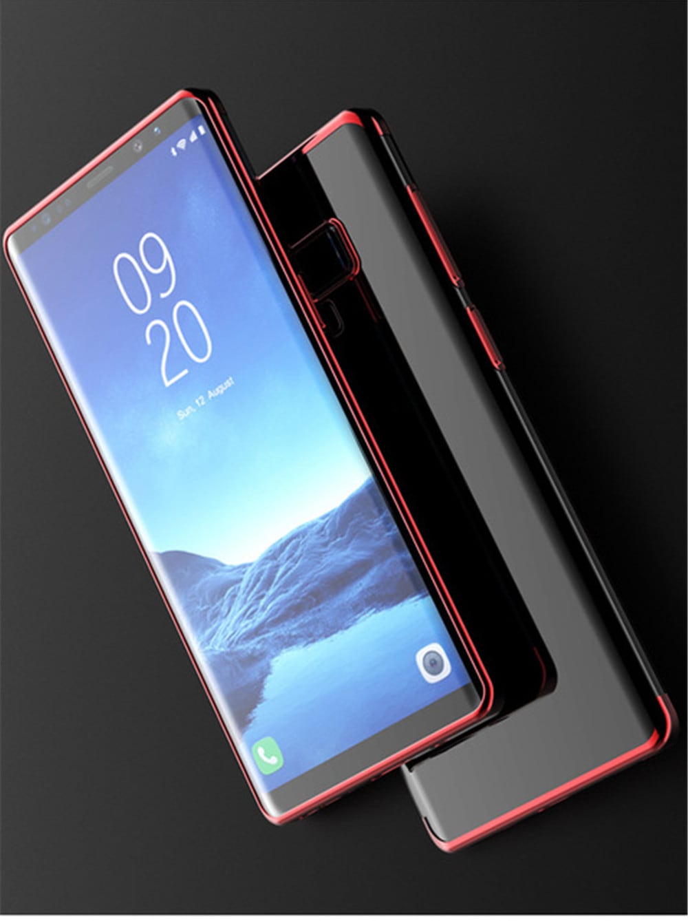 Slim Shock Clear TPU Plating Case Cover for Samsung Galaxy Note 9- Red Slim Shock Clear TPU Plating Case Cover for Samsung Galaxy Note 9- Red