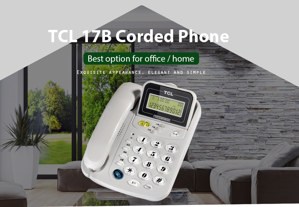 TCL 17B Corded Phone with Caller ID / Call Waiting / No Battery / Brightness Adjustment- Gray Goose TCL 17B Corded Phone with Caller ID / Call Waiting / No Battery / Brightness Adjustment- Gray Goose