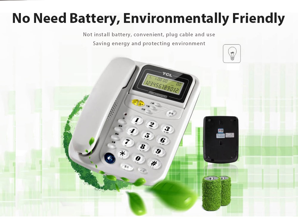 TCL 17B Corded Phone with Caller ID / Call Waiting / No Battery / Brightness Adjustment- Gray Goose TCL 17B Corded Phone with Caller ID / Call Waiting / No Battery / Brightness Adjustment- Gray Goose