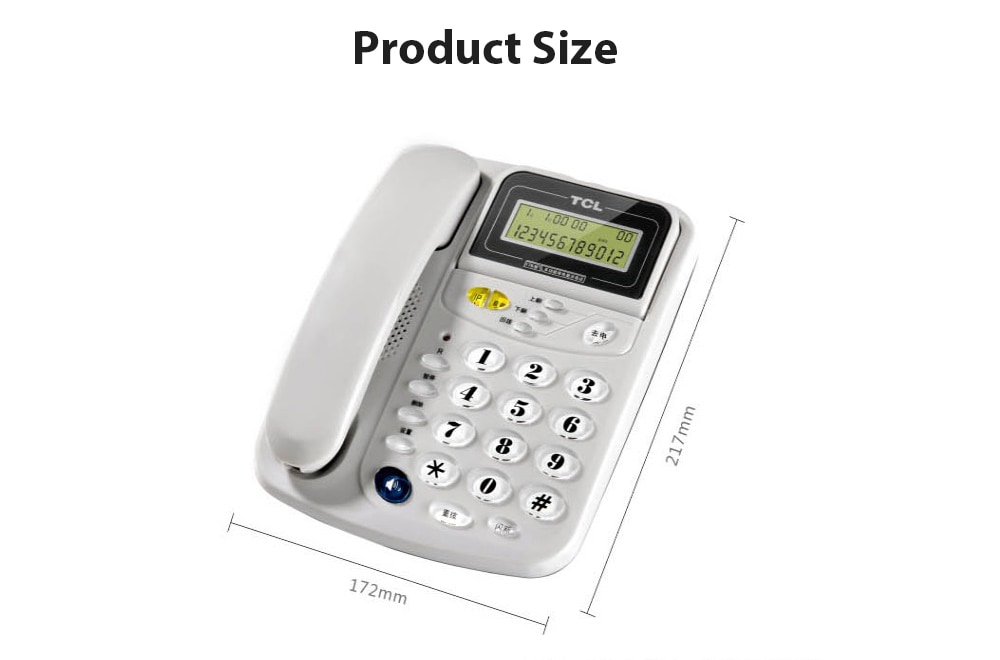 TCL 17B Corded Phone with Caller ID / Call Waiting / No Battery / Brightness Adjustment- Gray Goose TCL 17B Corded Phone with Caller ID / Call Waiting / No Battery / Brightness Adjustment- Gray Goose