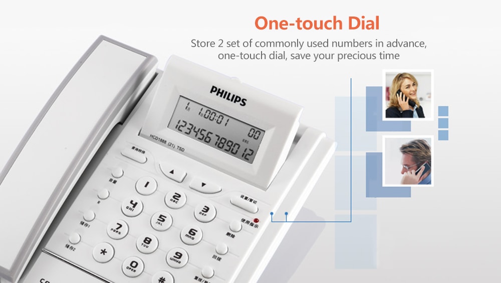 PHILIPS CORD042 Corded Phone with Caller ID / Call Waiting / No Battery / Brightness Adjustment- White PHILIPS CORD042 Corded Phone with Caller ID / Call Waiting / No Battery / Brightness Adjustment- White