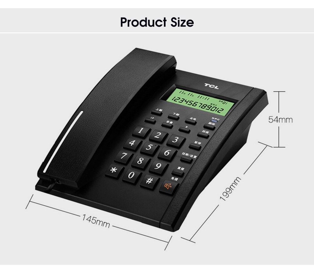 TCL HCD868 (79) TSD Corded Phone with Caller ID / Call Waiting / No Battery / Brightness Adjustment- Black TCL HCD868 (79) TSD Corded Phone with Caller ID / Call Waiting / No Battery / Brightness Adjustment- Black