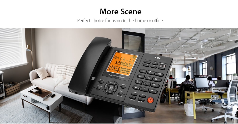 TCL HCD868 ( 88 ) Corded Recording Phone with Caller ID / Call Waiting / 8G SD Card / Brightness Adjustment- Black TCL HCD868 ( 88 ) Corded Recording Phone with Caller ID / Call Waiting / 8G SD Card / Brightness Adjustment- Black
