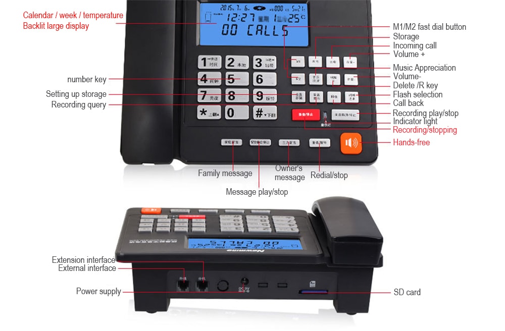 Smart Business Home Message Recording Telephone- Black Smart Business Home Message Recording Telephone- Black