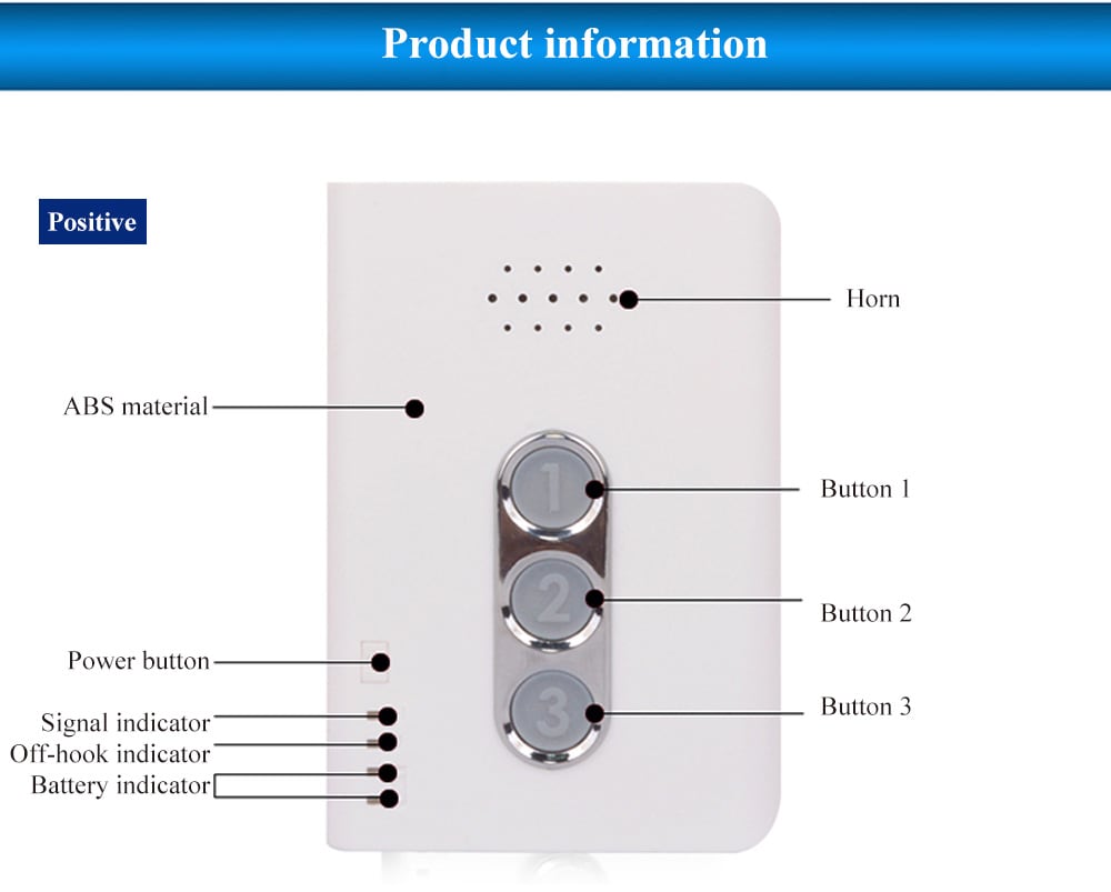 Old Man Emergency Caller One Button Call Mobile Phone Built-in Antenna Version- White Old Man Emergency Caller One Button Call Mobile Phone Built-in Antenna Version- White