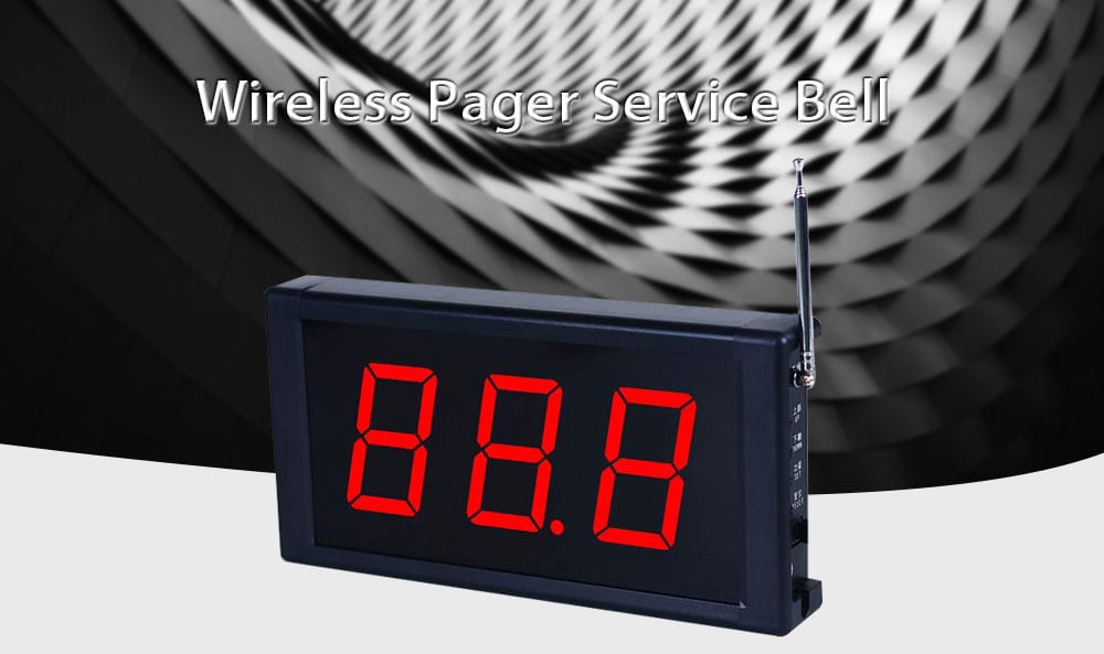 Wireless Pager Service Bell for Restaurant Bar Internet Cafe Teahouse Hotel Bathing Chess Room KTV - Black Wireless Pager Service Bell for Restaurant Bar Internet Cafe Teahouse Hotel Bathing Chess Room KTV - Black