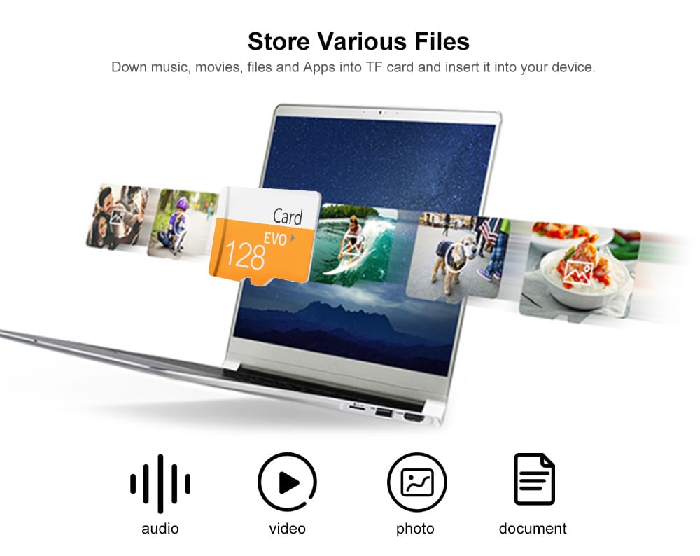 TF / Micro SD Card with Card Sleeve- School Bus Yellow 8G TF / Micro SD Card with Card Sleeve- School Bus Yellow 8G