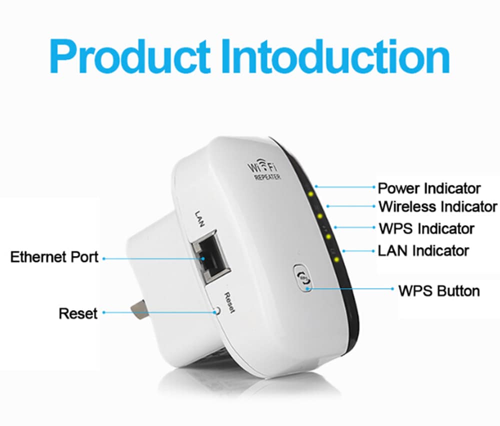 Wireless Router Wireless Signal Amplification Repeater 300M- White US Plug (3-pin) Wireless Router Wireless Signal Amplification Repeater 300M- White US Plug (3-pin)