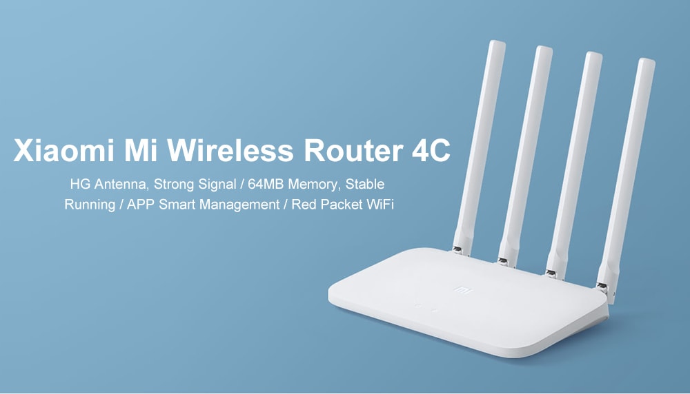 Original Xiaomi Mi 4C Wireless Router 300Mbps / Four Antennas / 2.4GHz- White Original Xiaomi Mi 4C Wireless Router 300Mbps / Four Antennas / 2.4GHz- White