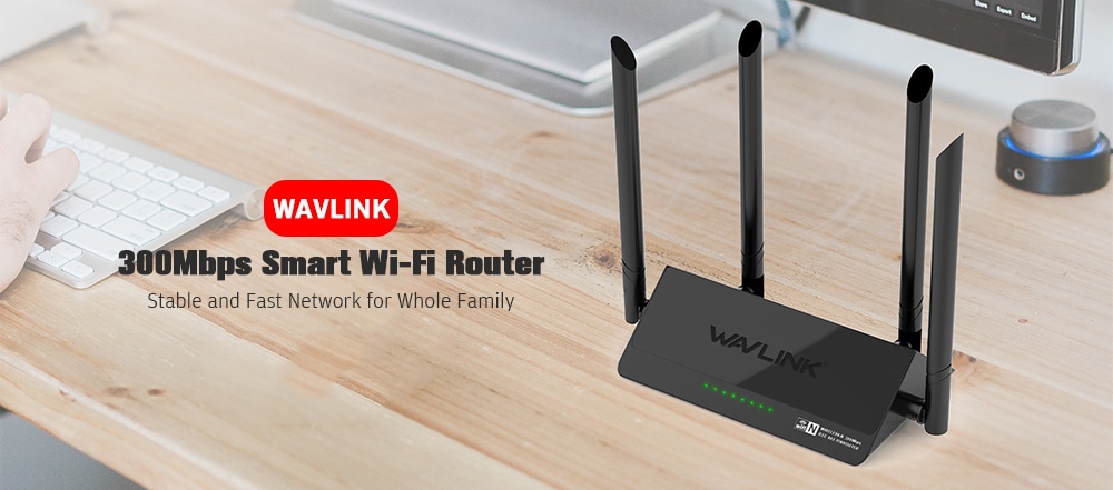 WAVLINK WS - WN521R2P Wireless Smart Router 300Mbps 2.4GHz WiFi - Black EU Plug WAVLINK WS - WN521R2P Wireless Smart Router 300Mbps 2.4GHz WiFi - Black EU Plug