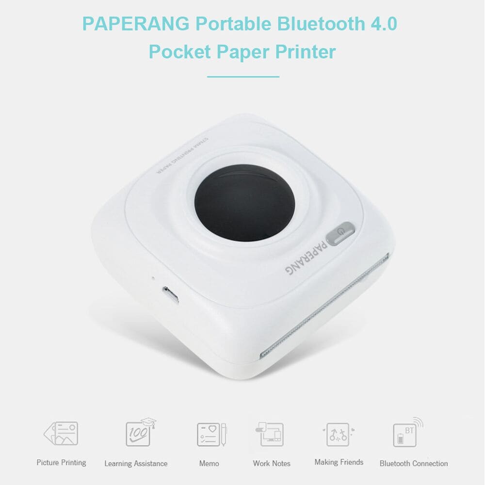 PAPERANG P1 Mini Handheld Bluetooth Photo Printer- White PAPERANG P1 Mini Handheld Bluetooth Photo Printer- White