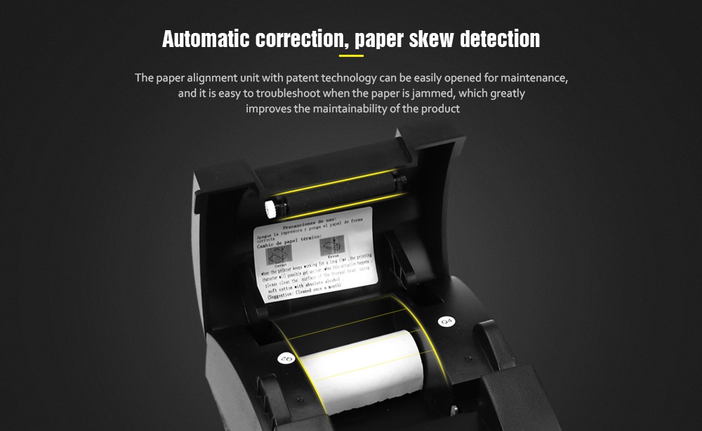 ZJ - 5890K Mini 58mm POS Receipt Thermal Printer with USB Port- Black EU Plug ZJ - 5890K Mini 58mm POS Receipt Thermal Printer with USB Port- Black EU Plug