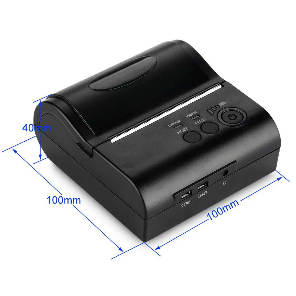 Portable Bluetooth Wireless 80mm Thermal Dot Receipt Printer DE- Black Portable Bluetooth Wireless 80mm Thermal Dot Receipt Printer DE- Black