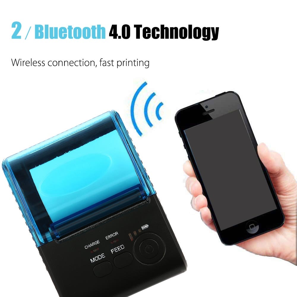 ZJIANG ZJ - 5805 Portable 58mm Bluetooth Android 4.0 Thermal POS Printer- Black EU Plug ZJIANG ZJ - 5805 Portable 58mm Bluetooth Android 4.0 Thermal POS Printer- Black EU Plug