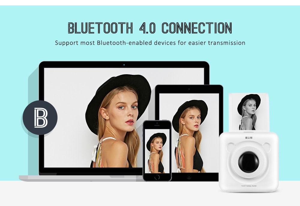 PeriPage A6 Mini Handheld Bluetooth Photo Printer- Sky Blue PeriPage A6 Mini Handheld Bluetooth Photo Printer- Sky Blue