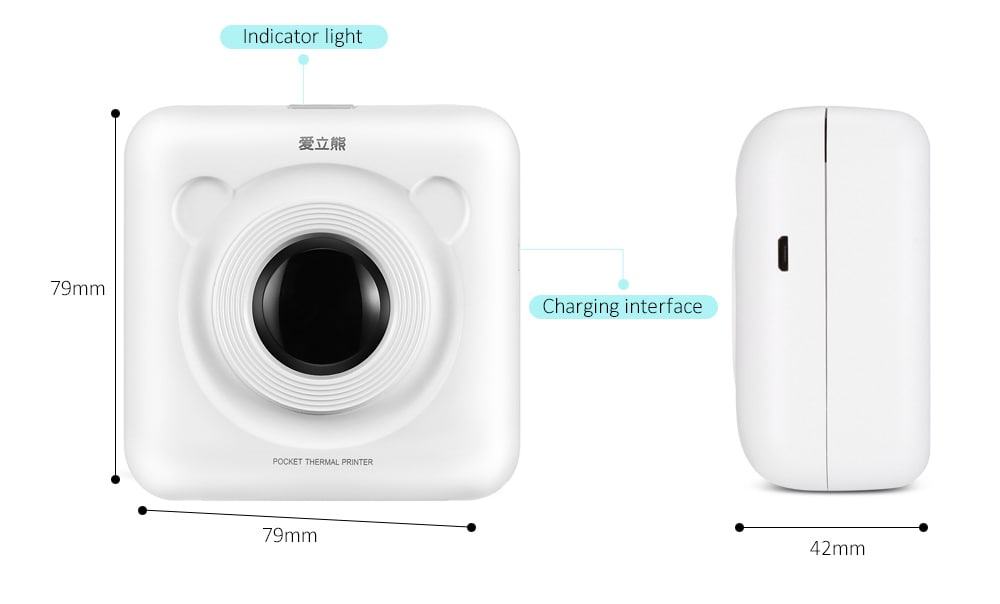PeriPage A6 Mini Handheld Bluetooth Photo Printer- Sky Blue PeriPage A6 Mini Handheld Bluetooth Photo Printer- Sky Blue