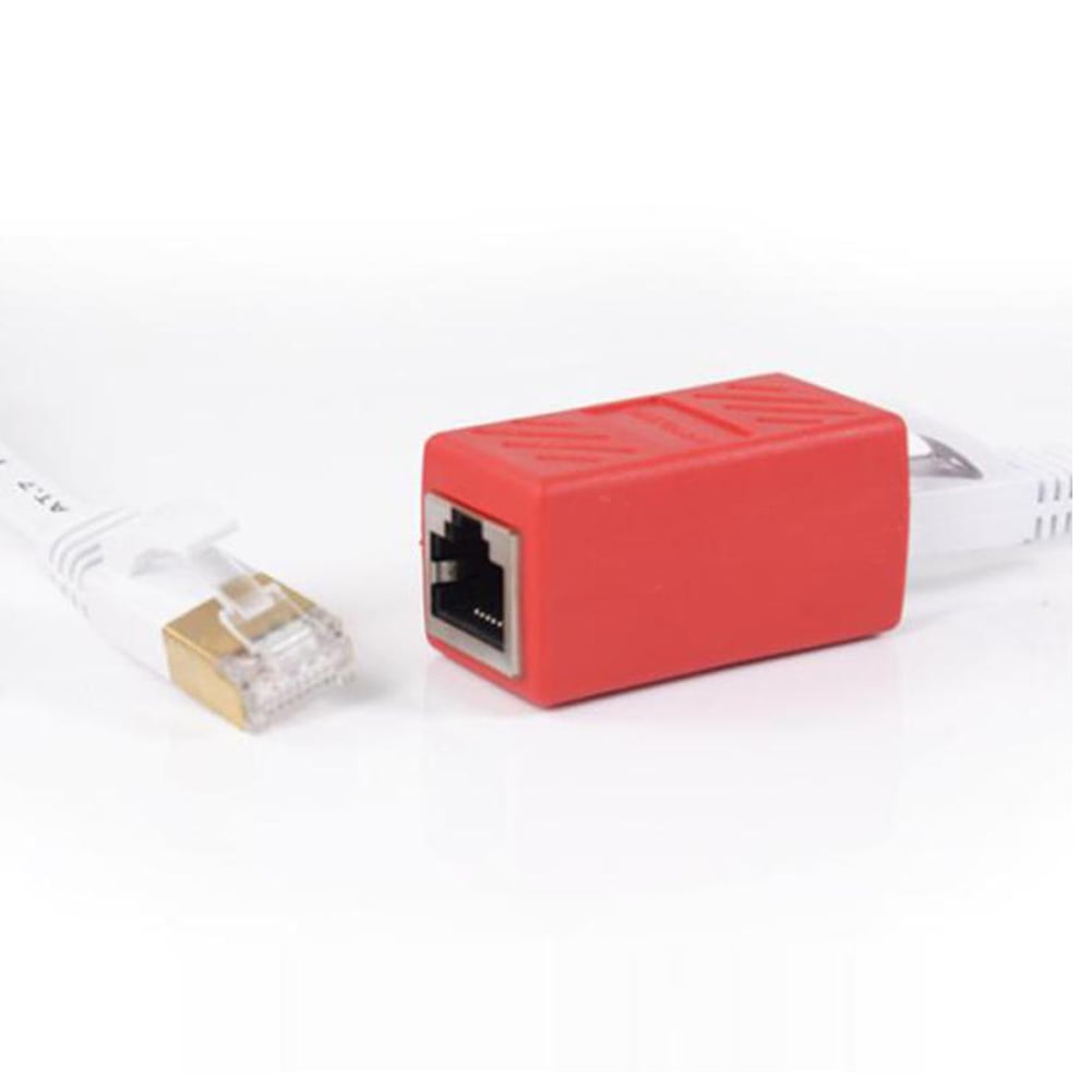 RJ45 Lan Connector Network Cable Adapter Shield- White RJ45 Lan Connector Network Cable Adapter Shield- White