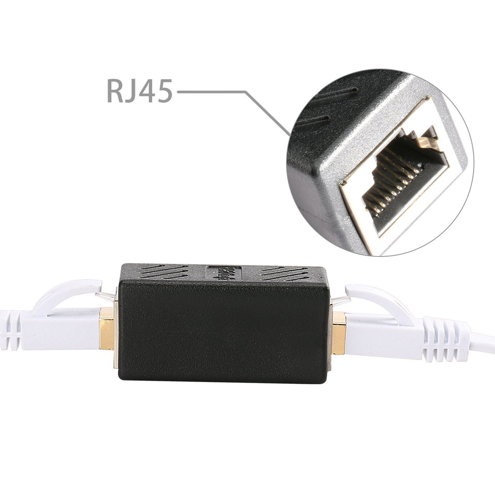 RJ45 Lan Connector Network Cable Adapter Shield- White RJ45 Lan Connector Network Cable Adapter Shield- White