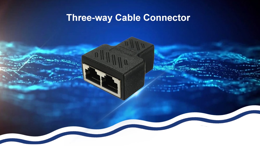 Splitter Connector Ethernet Cable Socket Adapter 8P8C Network- Black Splitter Connector Ethernet Cable Socket Adapter 8P8C Network- Black