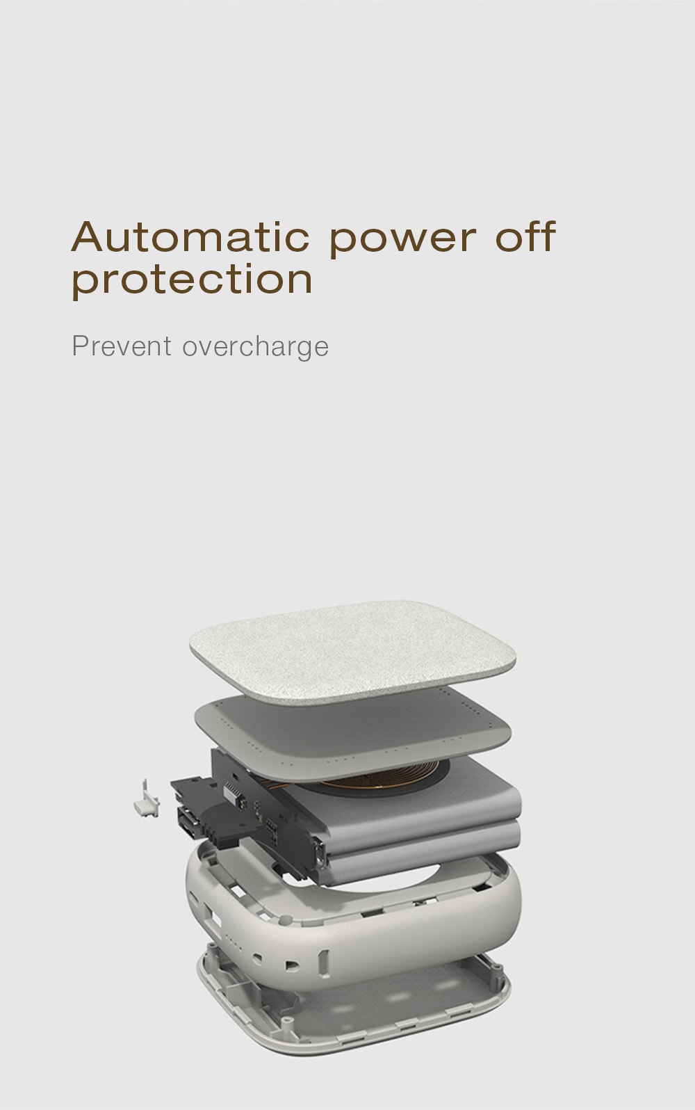 SOLOVE Ultra-thin Mobile Power Wireless Charger- Gray Cloud SOLOVE Ultra-thin Mobile Power Wireless Charger- Gray Cloud