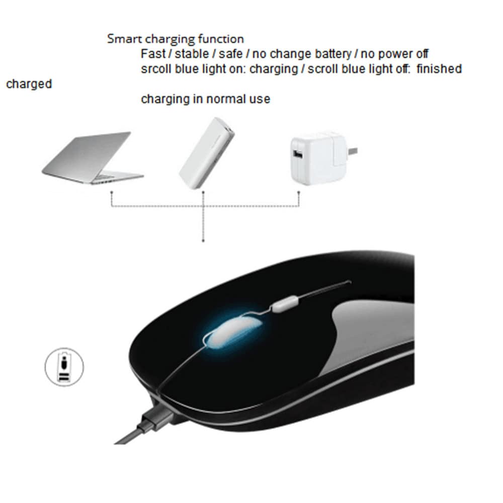 Rechargeable Wireless Mouse 2.4GHz Optical Ultrathin Mice for Computer Laptop- White Rechargeable Wireless Mouse 2.4GHz Optical Ultrathin Mice for Computer Laptop- White