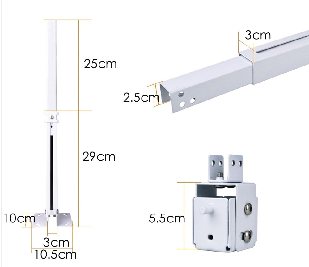 Universal Adjustable Projector Ceiling Mount Loading 15KG Wall Hanging Bracket Holder- White Universal Adjustable Projector Ceiling Mount Loading 15KG Wall Hanging Bracket Holder- White