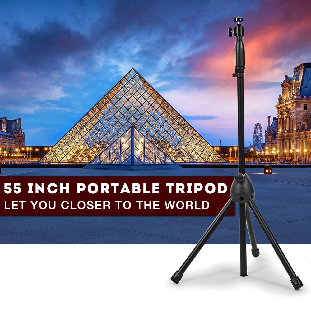 V2 Portable Tripod 55 inch Holder for Mini Projector Camera with Bag- Black V2 Portable Tripod 55 inch Holder for Mini Projector Camera with Bag- Black