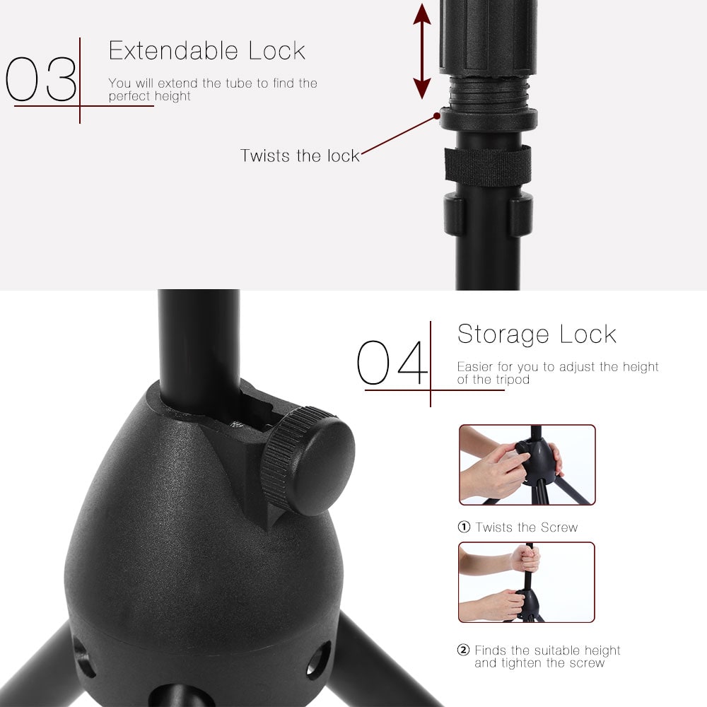 V2 Portable Tripod 55 inch Holder for Mini Projector Camera with Bag- Black V2 Portable Tripod 55 inch Holder for Mini Projector Camera with Bag- Black