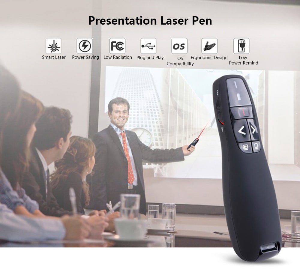 VIBOTON R400 2.4G Wireless Remote Control RF PPT Presenter USB Presentation Pen- Black VIBOTON R400 2.4G Wireless Remote Control RF PPT Presenter USB Presentation Pen- Black