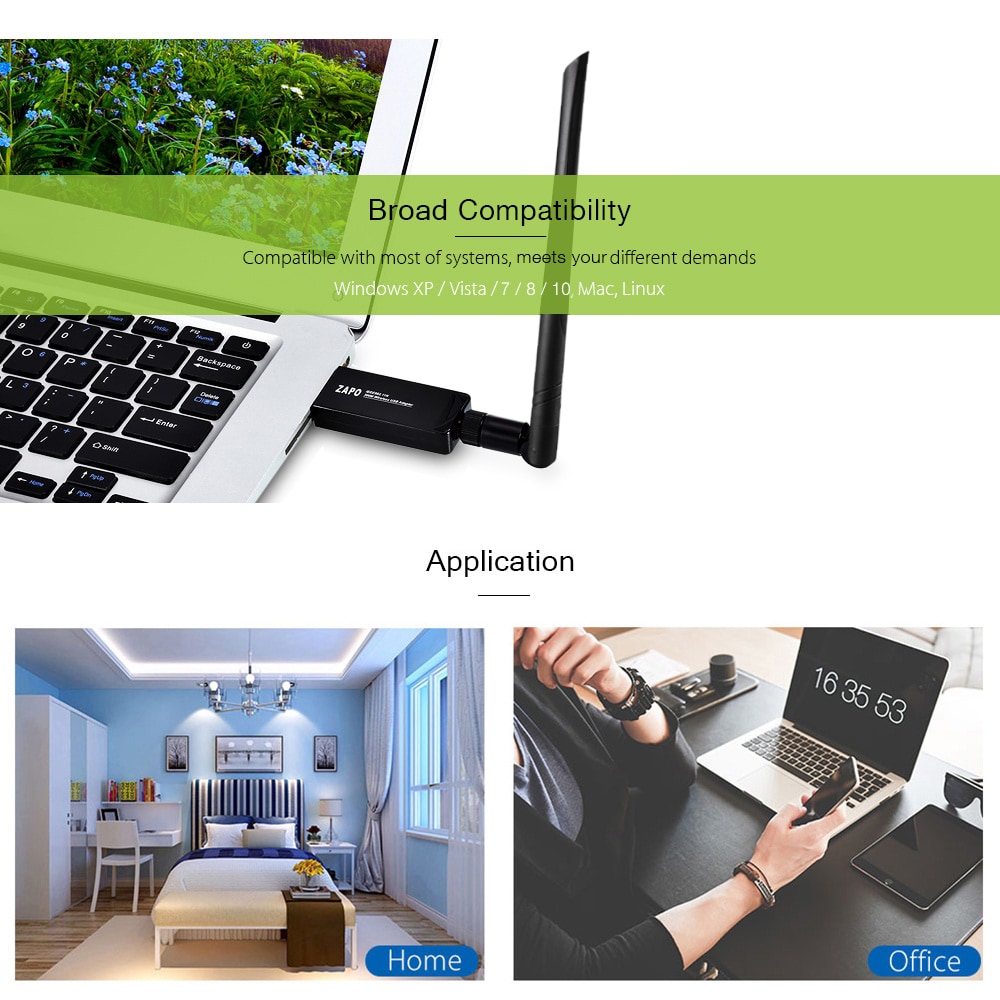 ZAPO W66L - 5DB USB WiFi Adapter 300M Portable Router 2.4GHz- Black ZAPO W66L - 5DB USB WiFi Adapter 300M Portable Router 2.4GHz- Black