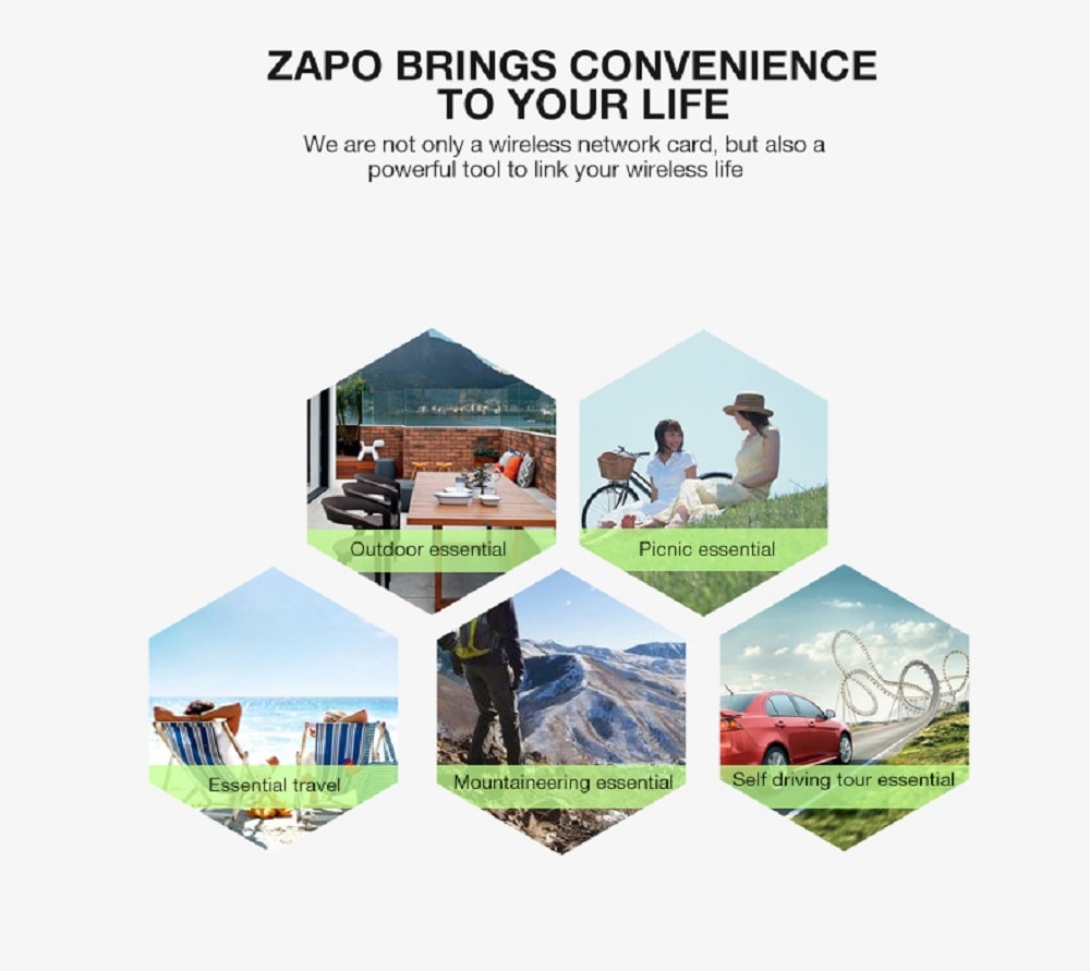 ZAPO W97L-5db USB 1200M Dual-Band WIFI Wireless Card + Bluetooth 4.1 Adapter- Jet Black ZAPO W97L-5db USB 1200M Dual-Band WIFI Wireless Card + Bluetooth 4.1 Adapter- Jet Black