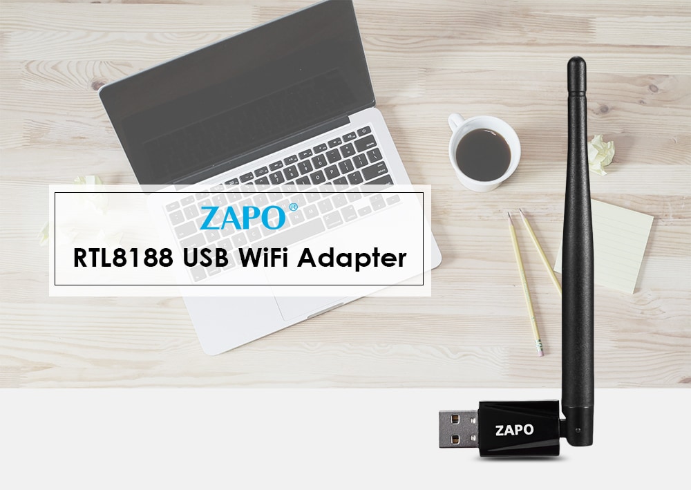 ZAPO RTL8188 USB WiFi Adapter 150M Portable Network Router 2.4GHz- Black ZAPO RTL8188 USB WiFi Adapter 150M Portable Network Router 2.4GHz- Black