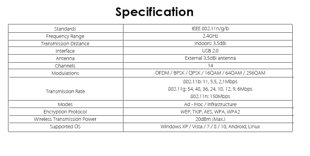 ZAPO RTL8188 USB WiFi Adapter 150M Portable Network Router 2.4GHz- Black ZAPO RTL8188 USB WiFi Adapter 150M Portable Network Router 2.4GHz- Black