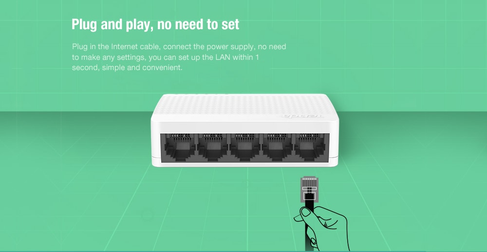 TENDA S105 5-port Fast Ethernet Switch- White TENDA S105 5-port Fast Ethernet Switch- White