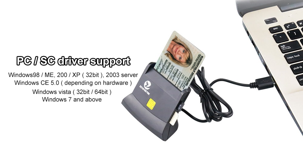 Zoweetek ZW - 12026 - 6 DOD Military USB Smart Card Reader / CAC Common Access Card Reader- Black Zoweetek ZW - 12026 - 6 DOD Military USB Smart Card Reader / CAC Common Access Card Reader- Black