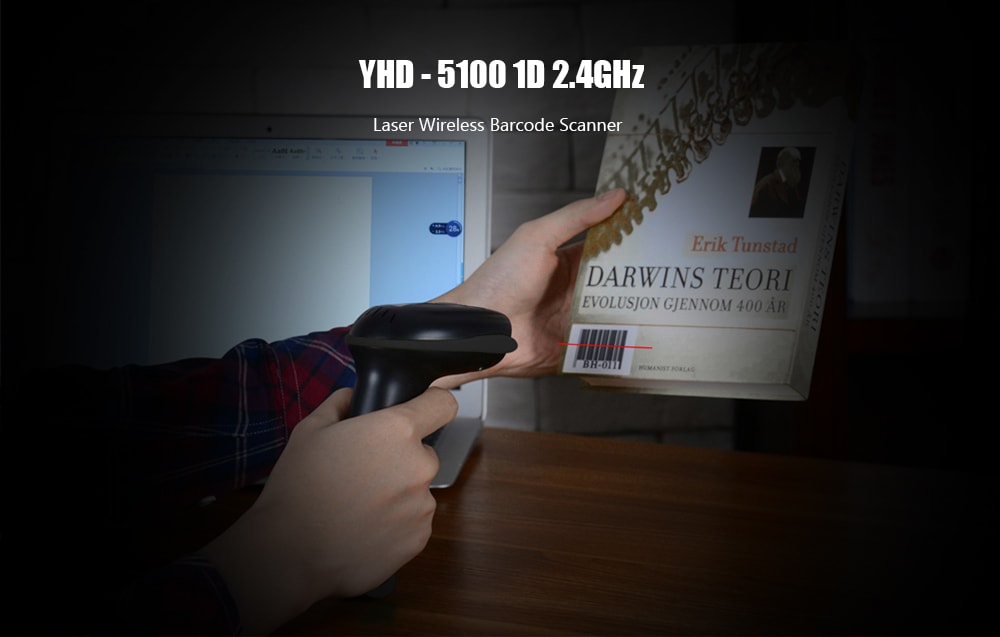 YHD - 5100 1D 2.4GHz Laser Wireless Handheld Portable Barcode Scanner- Yellow YHD - 5100 1D 2.4GHz Laser Wireless Handheld Portable Barcode Scanner- Yellow