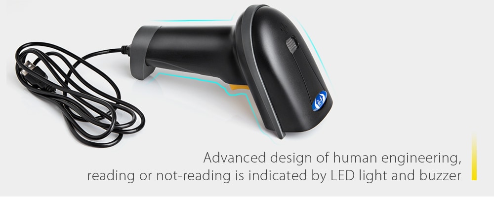 YUNEW A5L Wired Handheld USB Cable Barcode Scanner for Supermarket - Black YUNEW A5L Wired Handheld USB Cable Barcode Scanner for Supermarket - Black