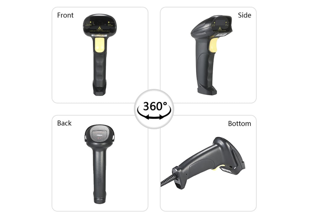 YHD - 8200 Wired Barcode Scanner 1D Automatic Sensing Handheld Laser Bar Code Reader with USB Cable- Black YHD - 8200 Wired Barcode Scanner 1D Automatic Sensing Handheld Laser Bar Code Reader with USB Cable- Black