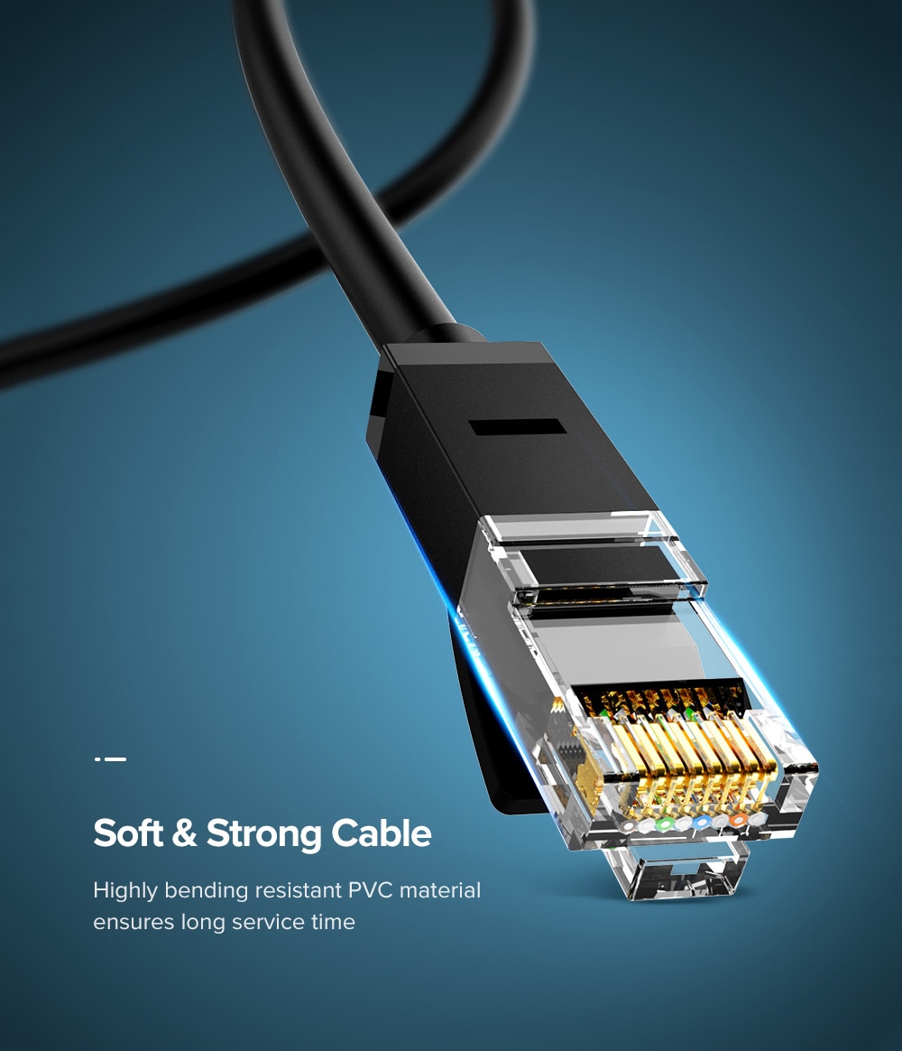 UGREEN NW102 Ethernet CAT 6 LAN Cable UTP RJ45 Network Patch Cord for Laptop Router 0.5m 1000Mbps- Black UGREEN NW102 Ethernet CAT 6 LAN Cable UTP RJ45 Network Patch Cord for Laptop Router 0.5m 1000Mbps- Black