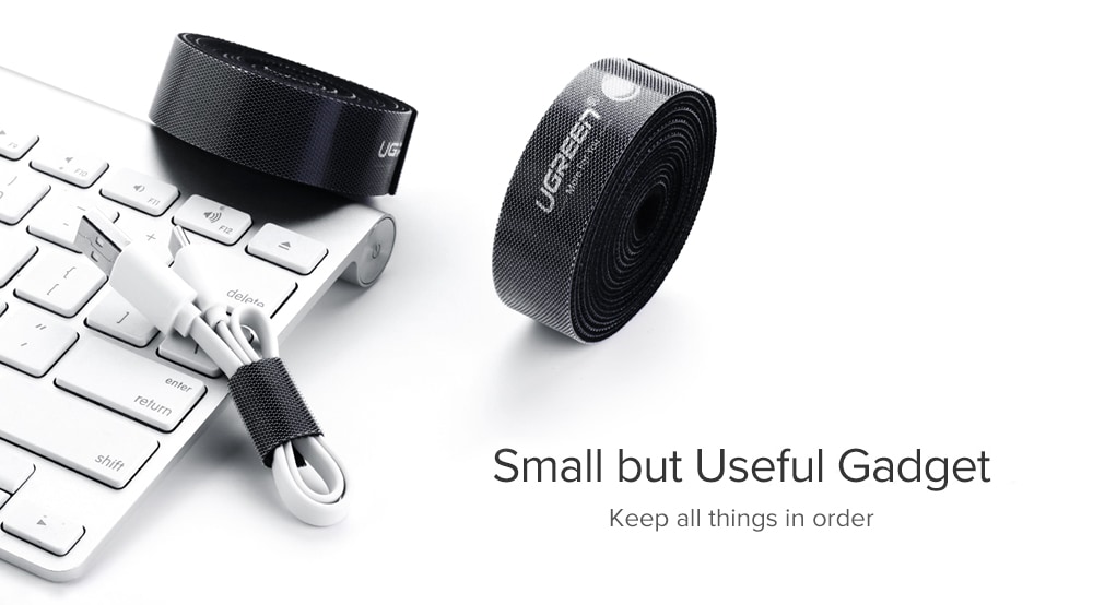 UGREEN LP124 Wire Winder Magic Tape Cable Organizer Earphone Holder Mouse Cord Protector HDMI Management 5M- Black UGREEN LP124 Wire Winder Magic Tape Cable Organizer Earphone Holder Mouse Cord Protector HDMI Management 5M- Black