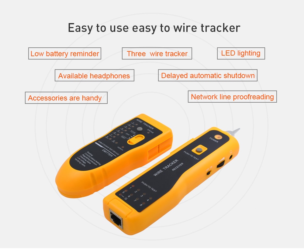 UTP STP Cat5 Cat6 RJ45 Line Finder Telephone Wire Tracker Diagnose Tone Tool Kit LAN Network Cable Tester- Saffron UTP STP Cat5 Cat6 RJ45 Line Finder Telephone Wire Tracker Diagnose Tone Tool Kit LAN Network Cable Tester- Saffron