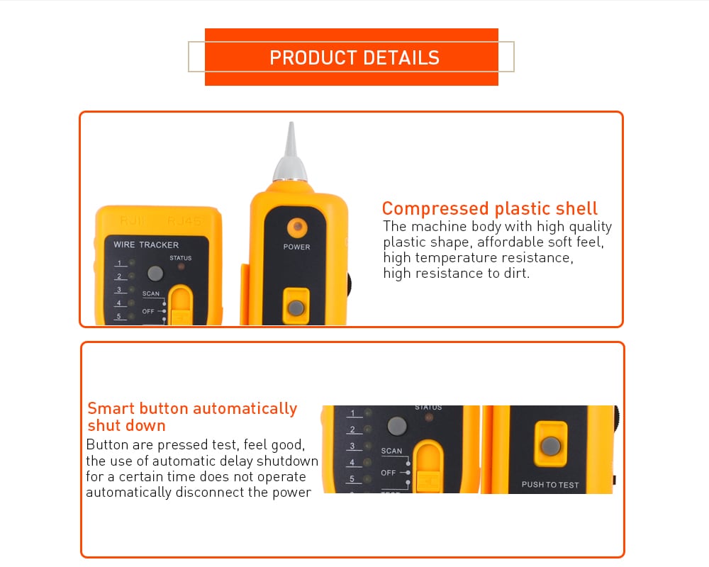 UTP STP Cat5 Cat6 RJ45 Line Finder Telephone Wire Tracker Diagnose Tone Tool Kit LAN Network Cable Tester- Saffron UTP STP Cat5 Cat6 RJ45 Line Finder Telephone Wire Tracker Diagnose Tone Tool Kit LAN Network Cable Tester- Saffron