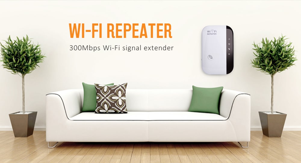 Wireless Wi-Fi Repeater 300Mbps Network Signal Extender Internet Antenna Booster- Milk White EU Plug Wireless Wi-Fi Repeater 300Mbps Network Signal Extender Internet Antenna Booster- Milk White EU Plug