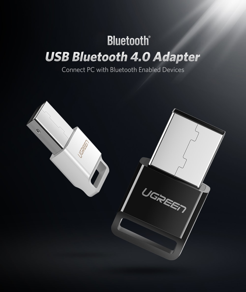 UGREEN US192 USB Bluetooth 4.0 Adapter Dongle Wireless Headphone PC Music Audio Transmitter Receiver - White UGREEN US192 USB Bluetooth 4.0 Adapter Dongle Wireless Headphone PC Music Audio Transmitter Receiver - White