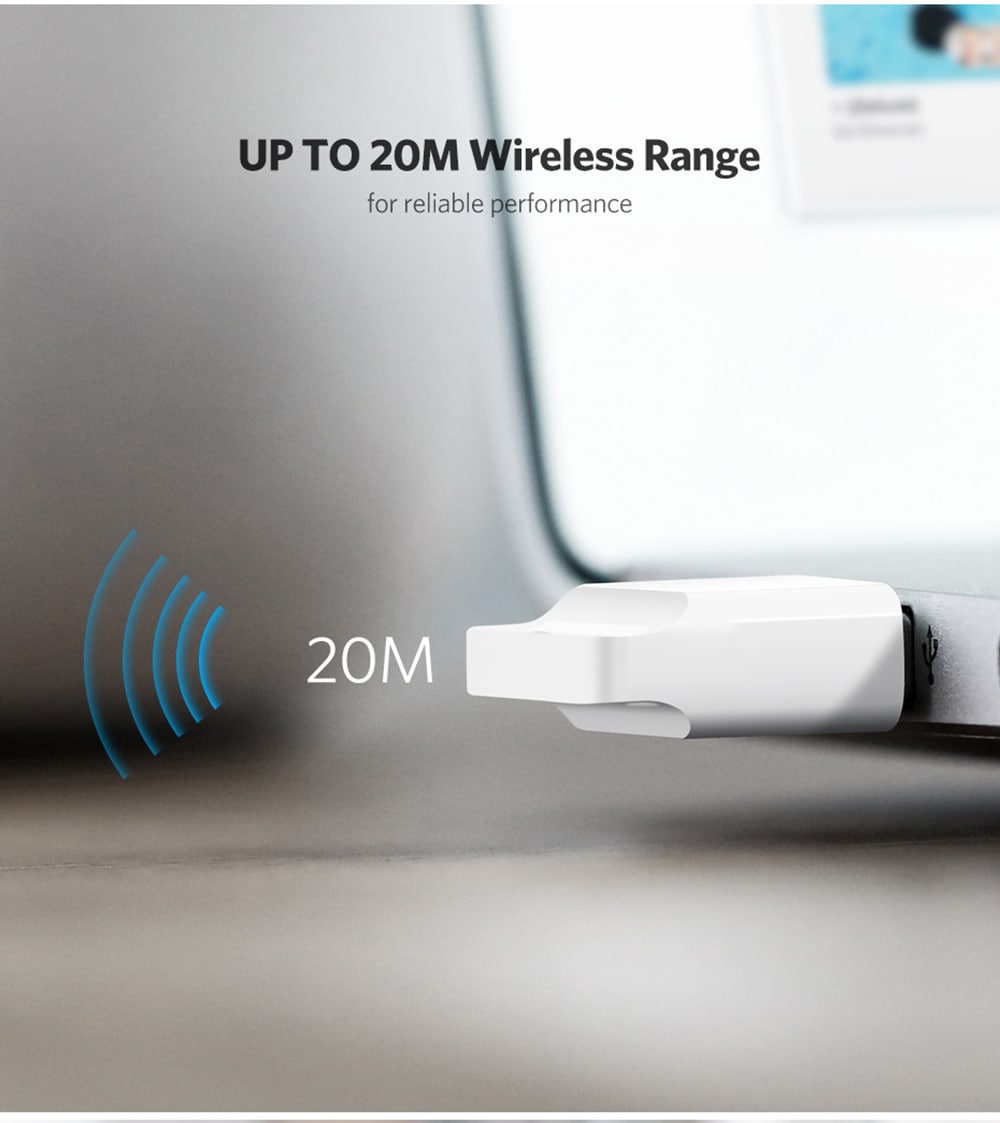 UGREEN US192 USB Bluetooth 4.0 Adapter Dongle Wireless Headphone PC Music Audio Transmitter Receiver - White UGREEN US192 USB Bluetooth 4.0 Adapter Dongle Wireless Headphone PC Music Audio Transmitter Receiver - White