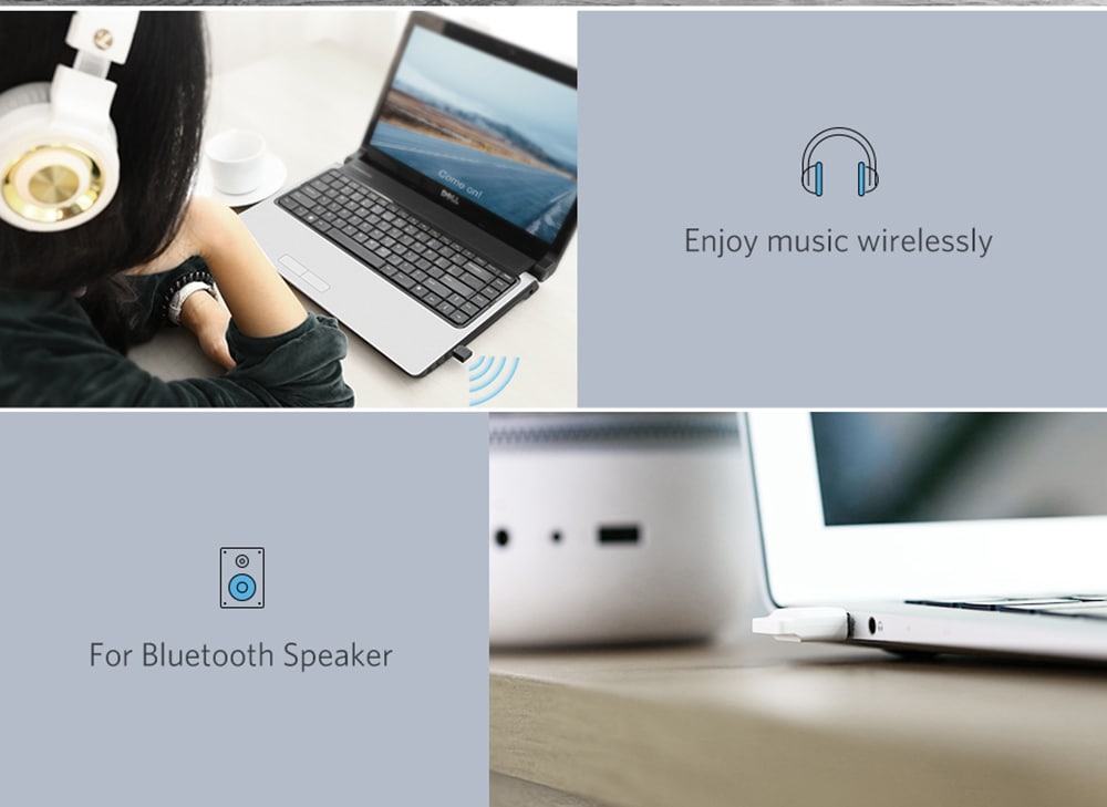 UGREEN US192 USB Bluetooth 4.0 Adapter Dongle Wireless Headphone PC Music Audio Transmitter Receiver - White UGREEN US192 USB Bluetooth 4.0 Adapter Dongle Wireless Headphone PC Music Audio Transmitter Receiver - White