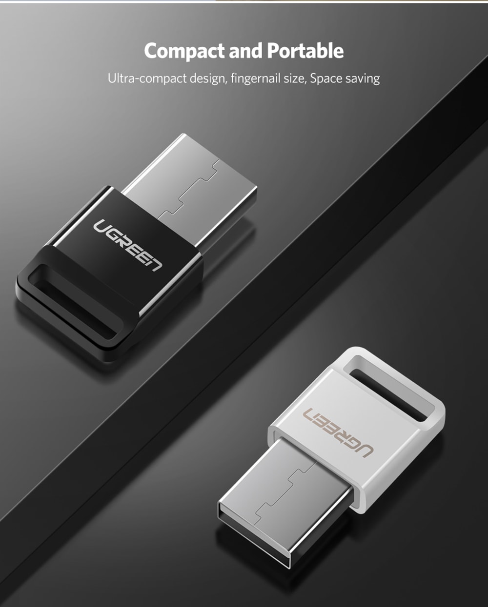 UGREEN US192 USB Bluetooth 4.0 Adapter Dongle Wireless Headphone PC Music Audio Transmitter Receiver - White UGREEN US192 USB Bluetooth 4.0 Adapter Dongle Wireless Headphone PC Music Audio Transmitter Receiver - White