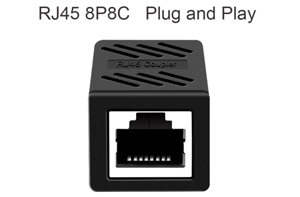 RJ45 Network Coupler Ethernet Cable Extender Adapter for Cat7 Cat6 Cat5e 2PCS- Black RJ45 Network Coupler Ethernet Cable Extender Adapter for Cat7 Cat6 Cat5e 2PCS- Black