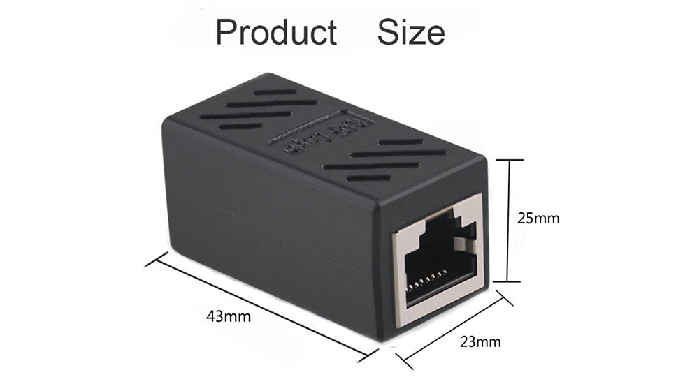 RJ45 Network Coupler Ethernet Cable Extender Adapter for Cat7 Cat6 Cat5e 2PCS- Black RJ45 Network Coupler Ethernet Cable Extender Adapter for Cat7 Cat6 Cat5e 2PCS- Black